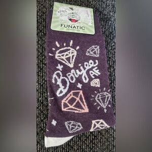 Purple Graphic Socks with Boujee Diamond Design